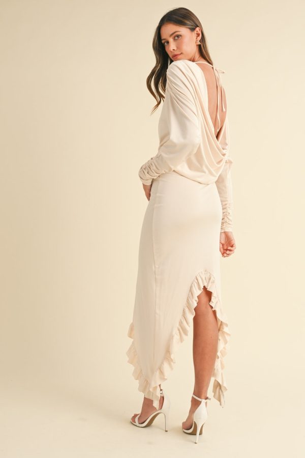Mable Backless Asymmetric Ruffle Hem Dress - 图片 3